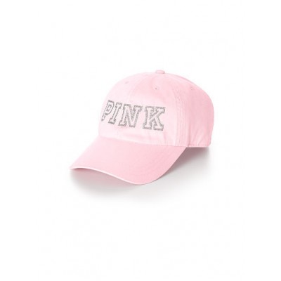 New Victoria's Secret PINK Baseball Cap Pink Silver Glitter Logo Adjustable  eb-36209638